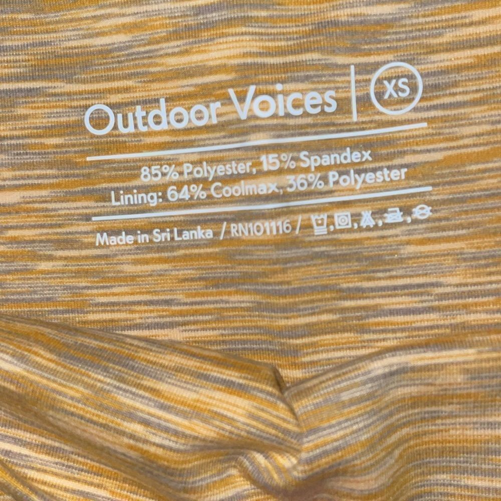 NWT Outdoor voices yellow orange gym 7 inch exercise workout sculpting shorts XS - Picture 3 of 6